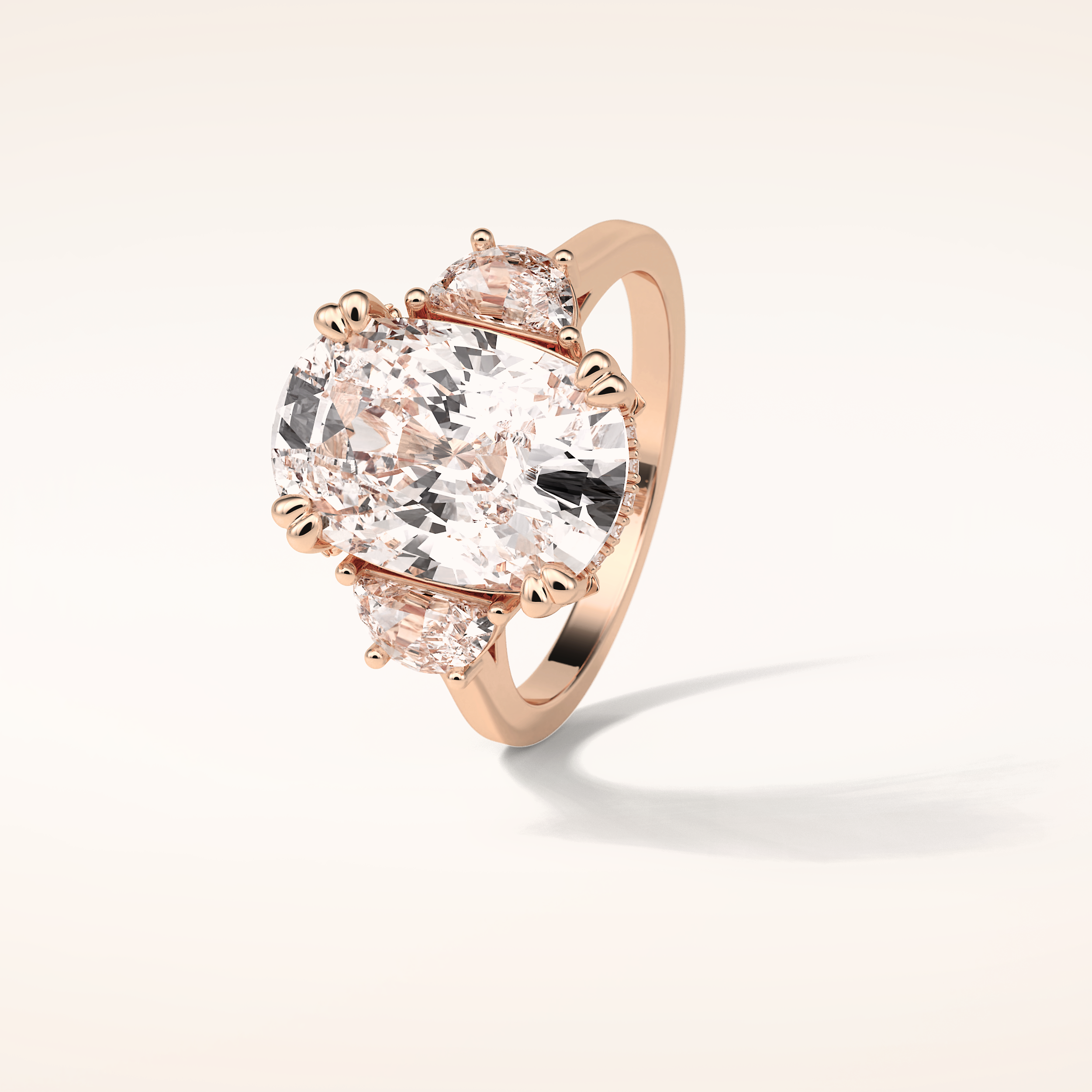 6.3 CT Cushion Shaped Cluster Moissanite Engagement Ring