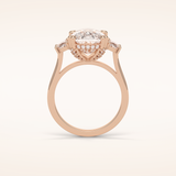 6.3 CT Cushion Shaped Cluster Moissanite Engagement Ring