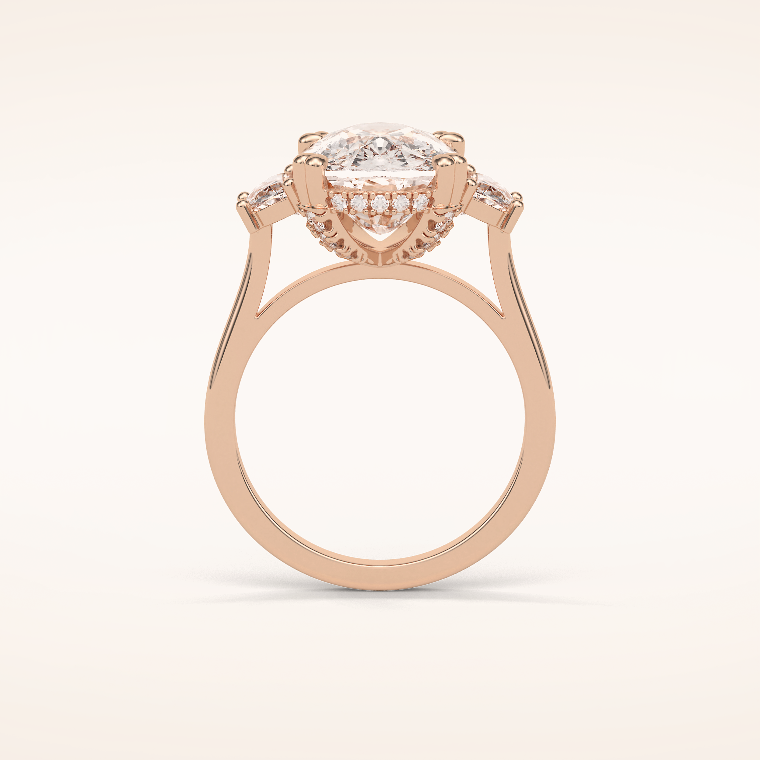 6.3 CT Cushion Shaped Cluster Moissanite Engagement Ring