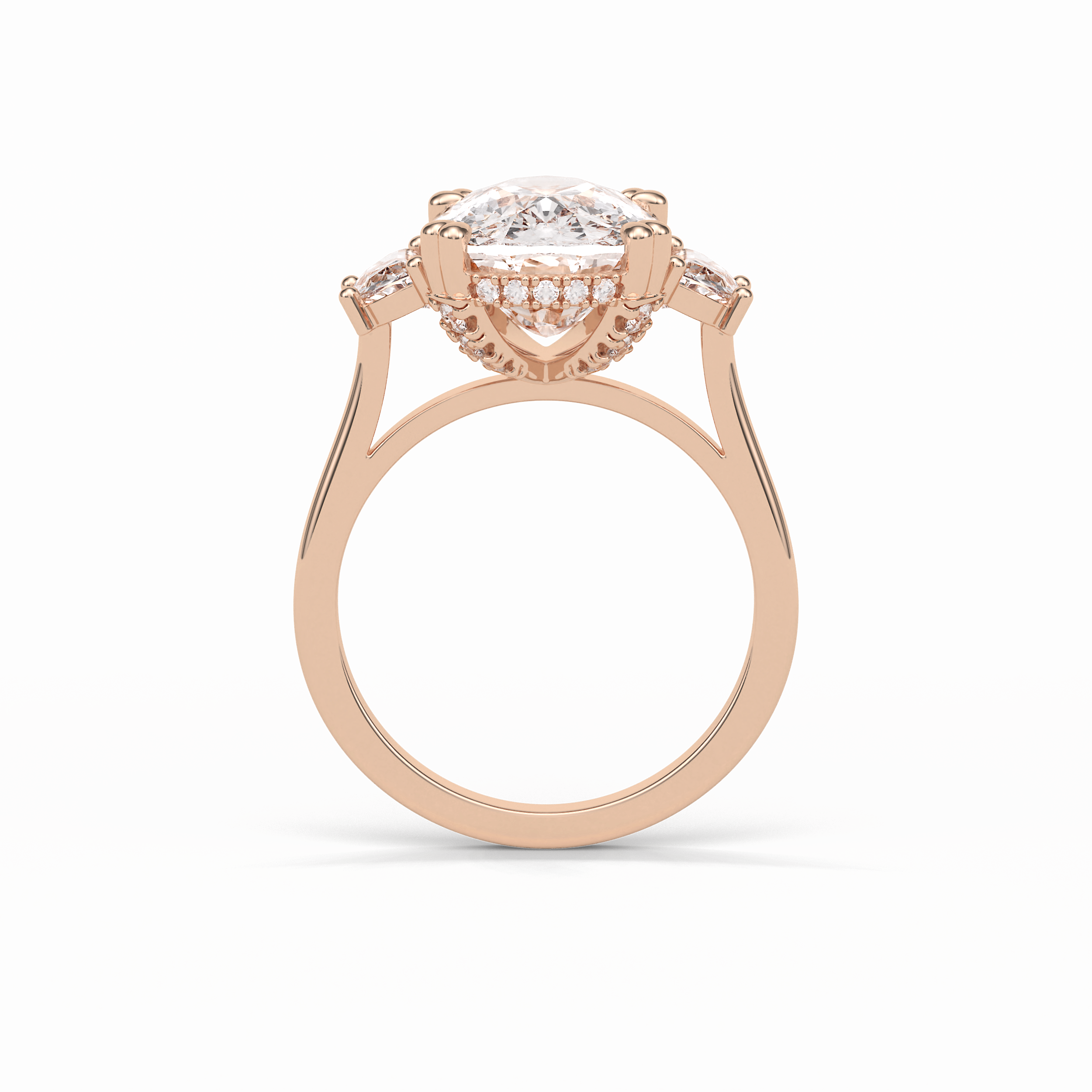 Cushion Three Stones Lab Grown Diamond Engagement Ring