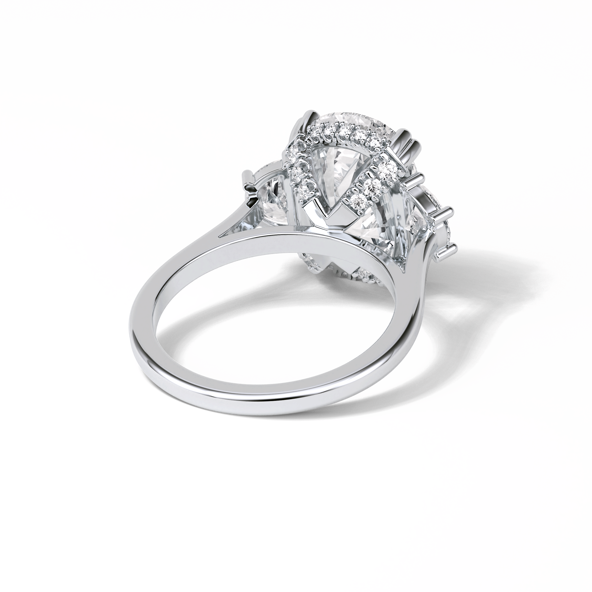 Cushion Three Stones Lab Grown Diamond Engagement Ring