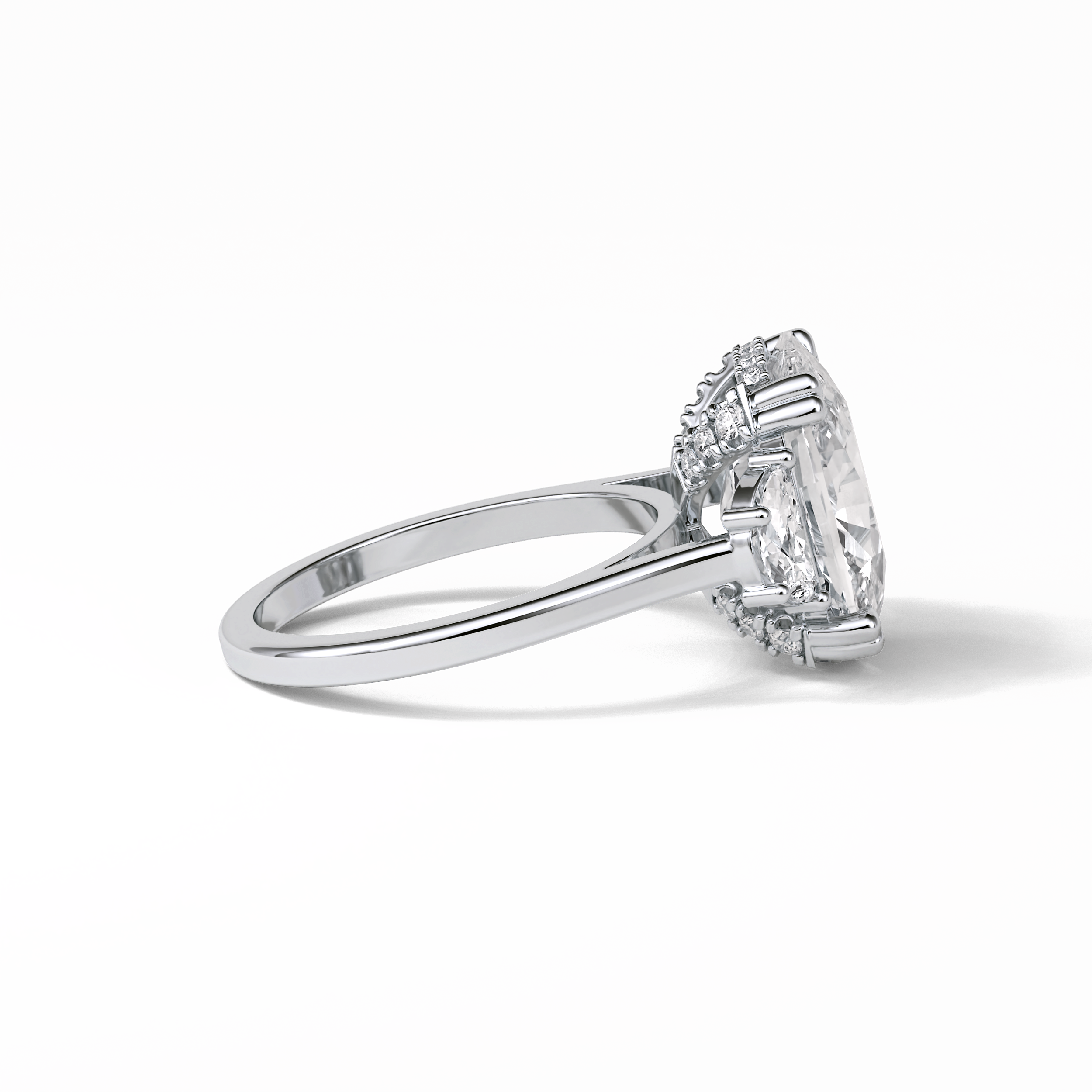 Cushion Three Stones Lab Grown Diamond Engagement Ring