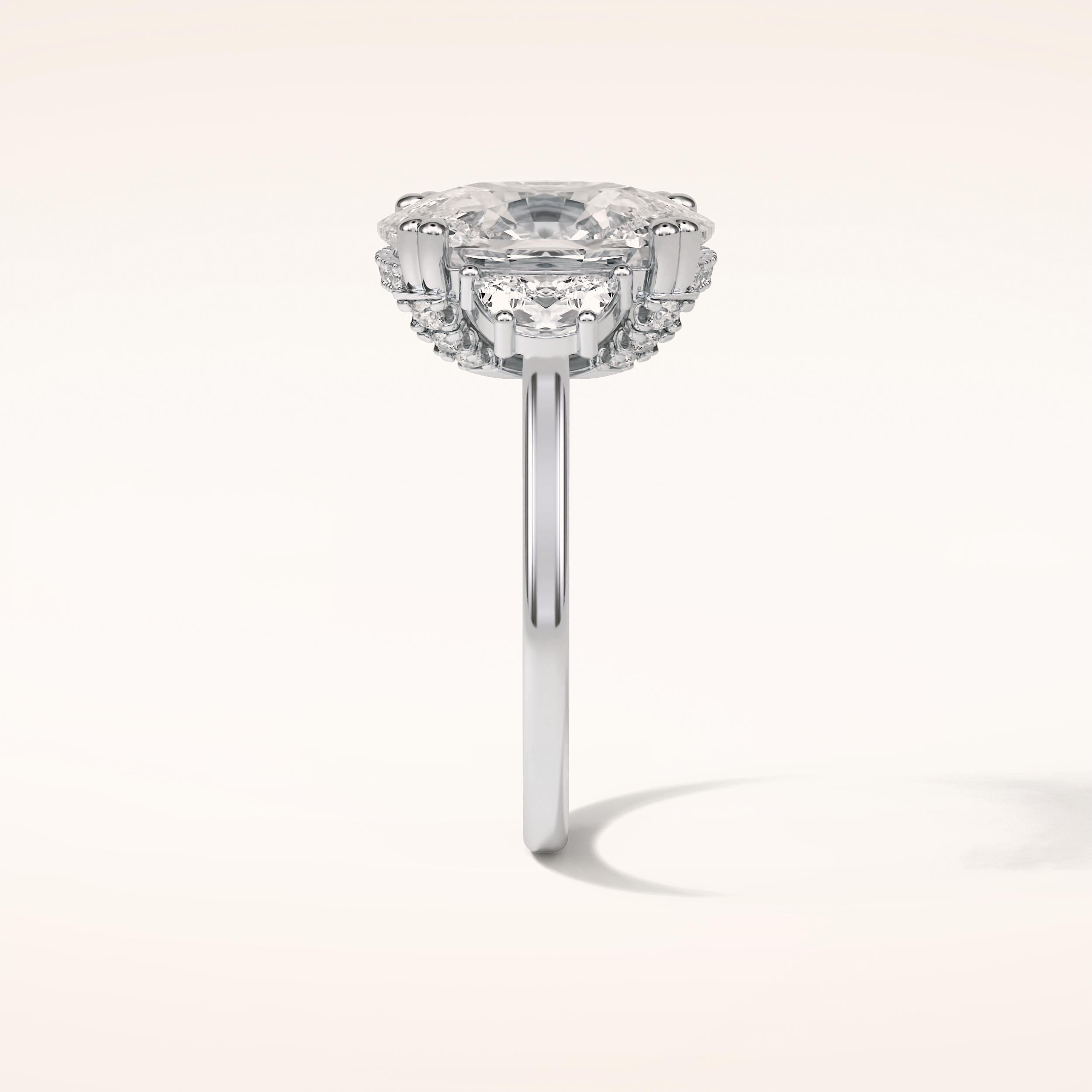 6.3 CT Cushion Shaped Cluster Moissanite Engagement Ring