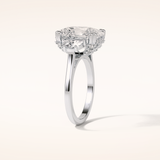 6.3 CT Cushion Shaped Cluster Moissanite Engagement Ring