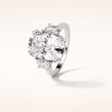 6.3 CT Cushion Shaped Cluster Moissanite Engagement Ring