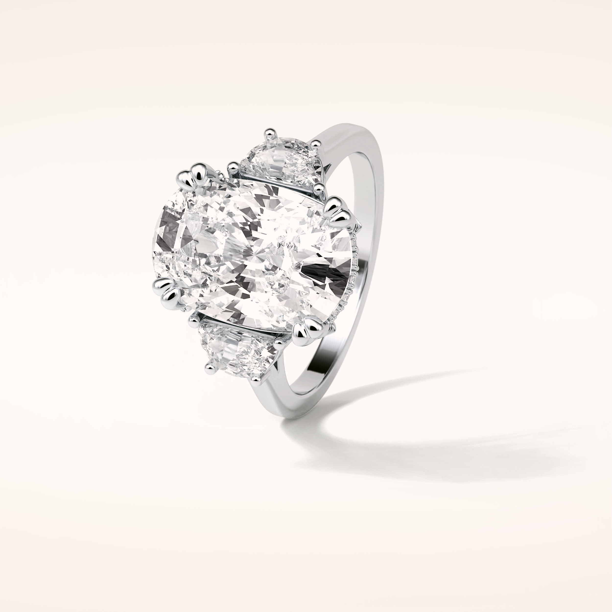 6.3 CT Cushion Shaped Cluster Moissanite Engagement Ring