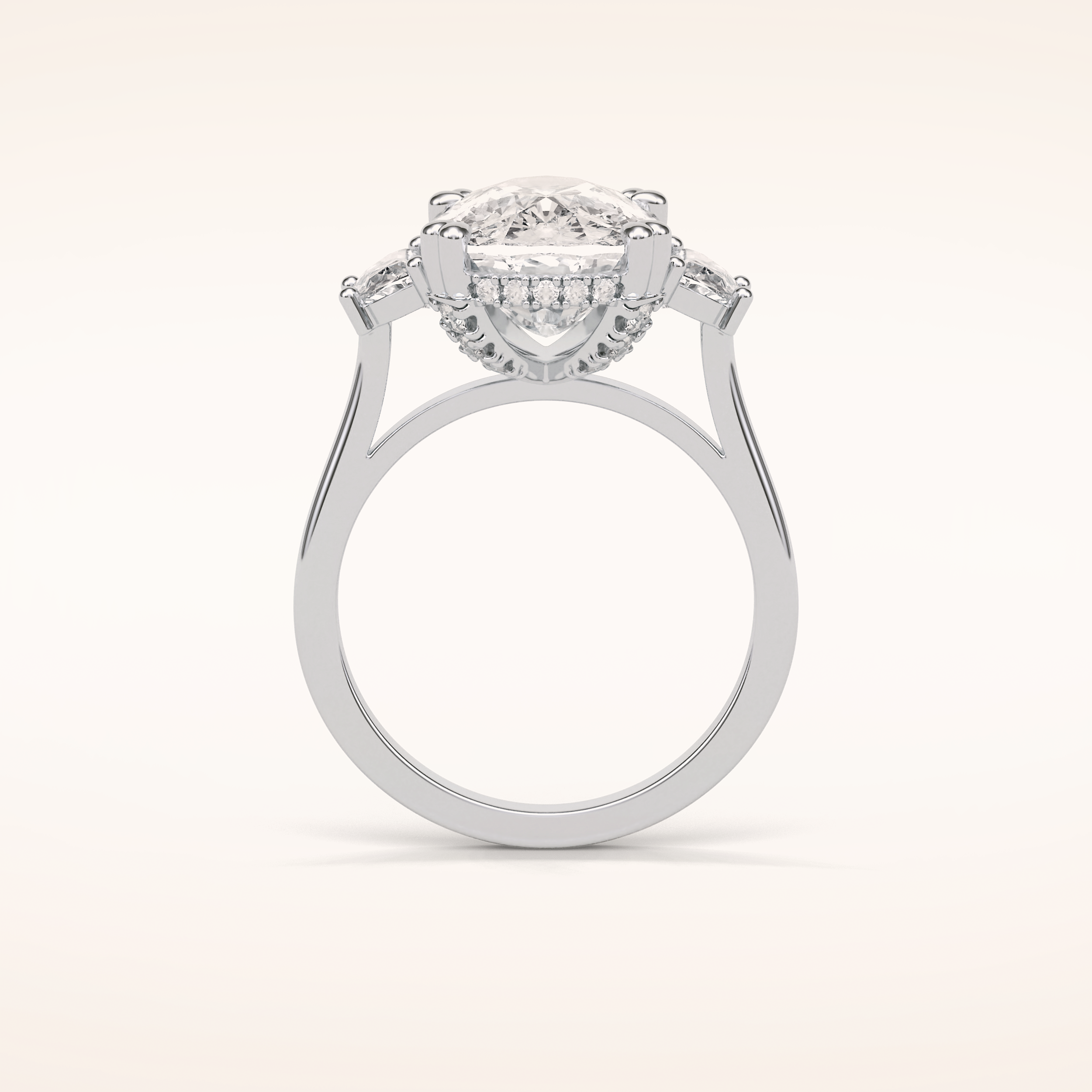 6.3 CT Cushion Shaped Cluster Moissanite Engagement Ring