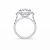 Cushion Three Stones Lab Grown Diamond Engagement Ring