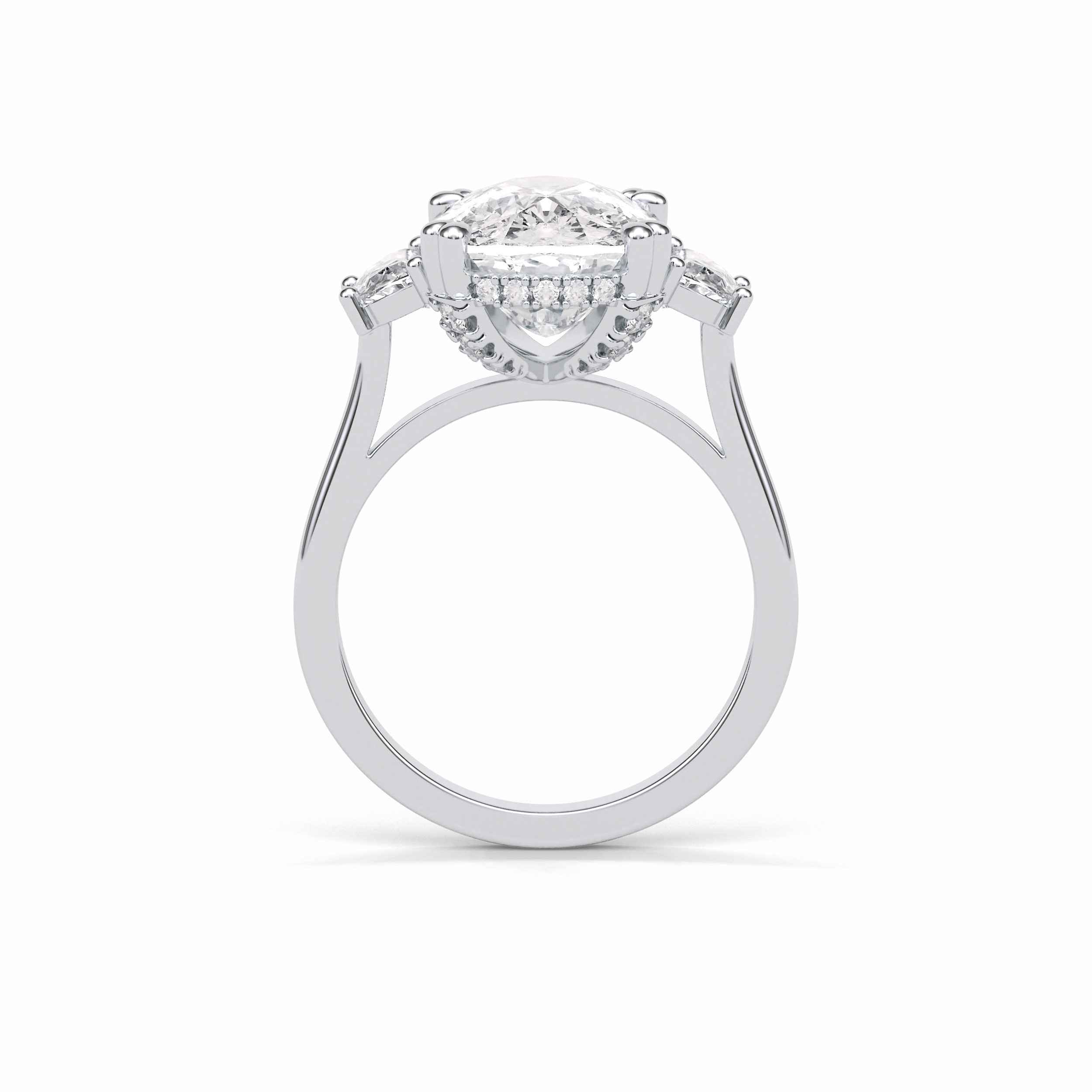 Cushion Three Stones Lab Grown Diamond Engagement Ring