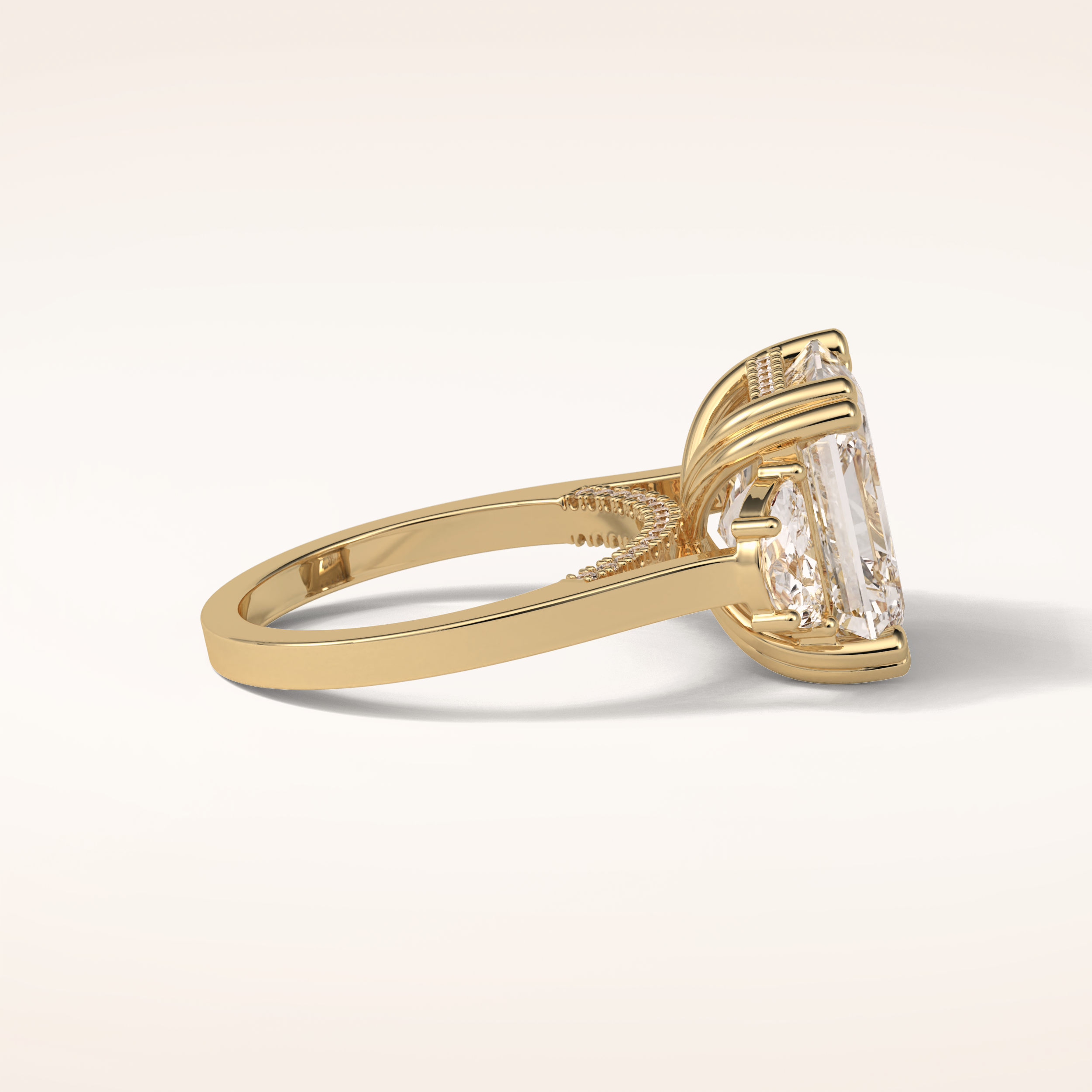 7.6 CT Asscher Shaped Cluster Moissanite Engagement Ring