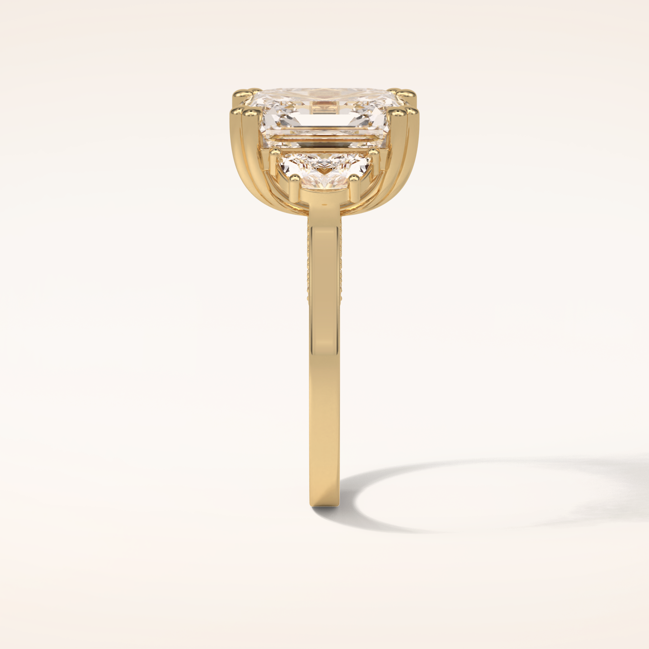 7.6 CT Asscher Shaped Cluster Moissanite Engagement Ring