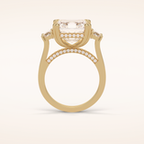 7.6 CT Asscher Shaped Cluster Moissanite Engagement Ring