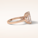 7.6 CT Asscher Shaped Cluster Moissanite Engagement Ring