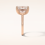 7.6 CT Asscher Shaped Cluster Moissanite Engagement Ring