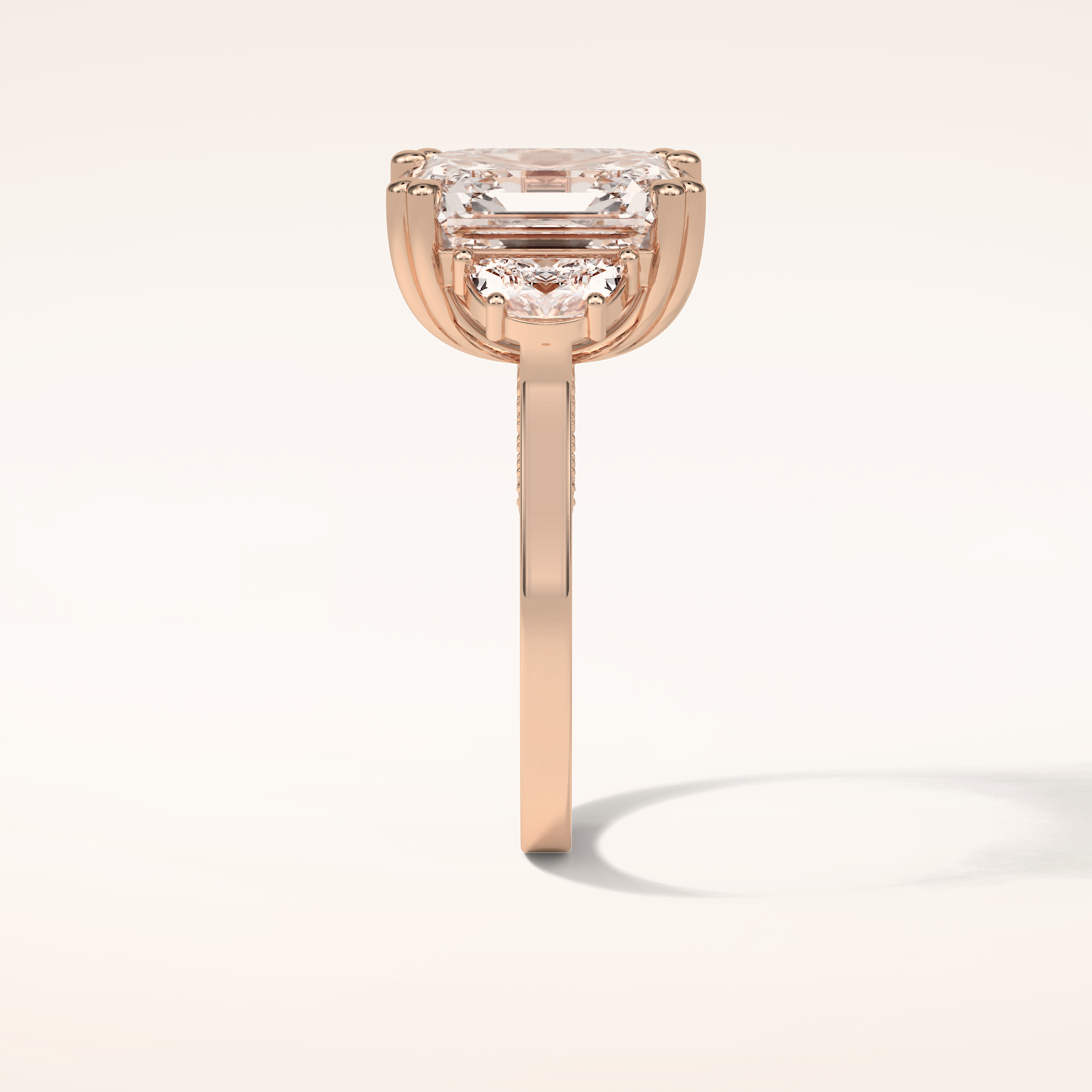 7.6 CT Asscher Shaped Cluster Moissanite Engagement Ring