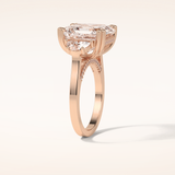 7.6 CT Asscher Shaped Cluster Moissanite Engagement Ring