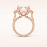 7.6 CT Asscher Shaped Cluster Moissanite Engagement Ring