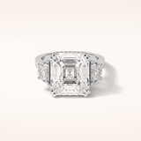 7.6 CT Asscher Shaped Cluster Moissanite Engagement Ring
