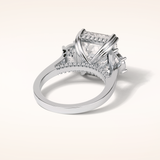 7.6 CT Asscher Shaped Cluster Moissanite Engagement Ring