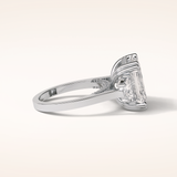 7.6 CT Asscher Shaped Cluster Moissanite Engagement Ring