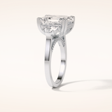 7.6 CT Asscher Shaped Cluster Moissanite Engagement Ring
