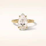 5.6 CT Pear Shaped Pave Moissanite Engagement Ring