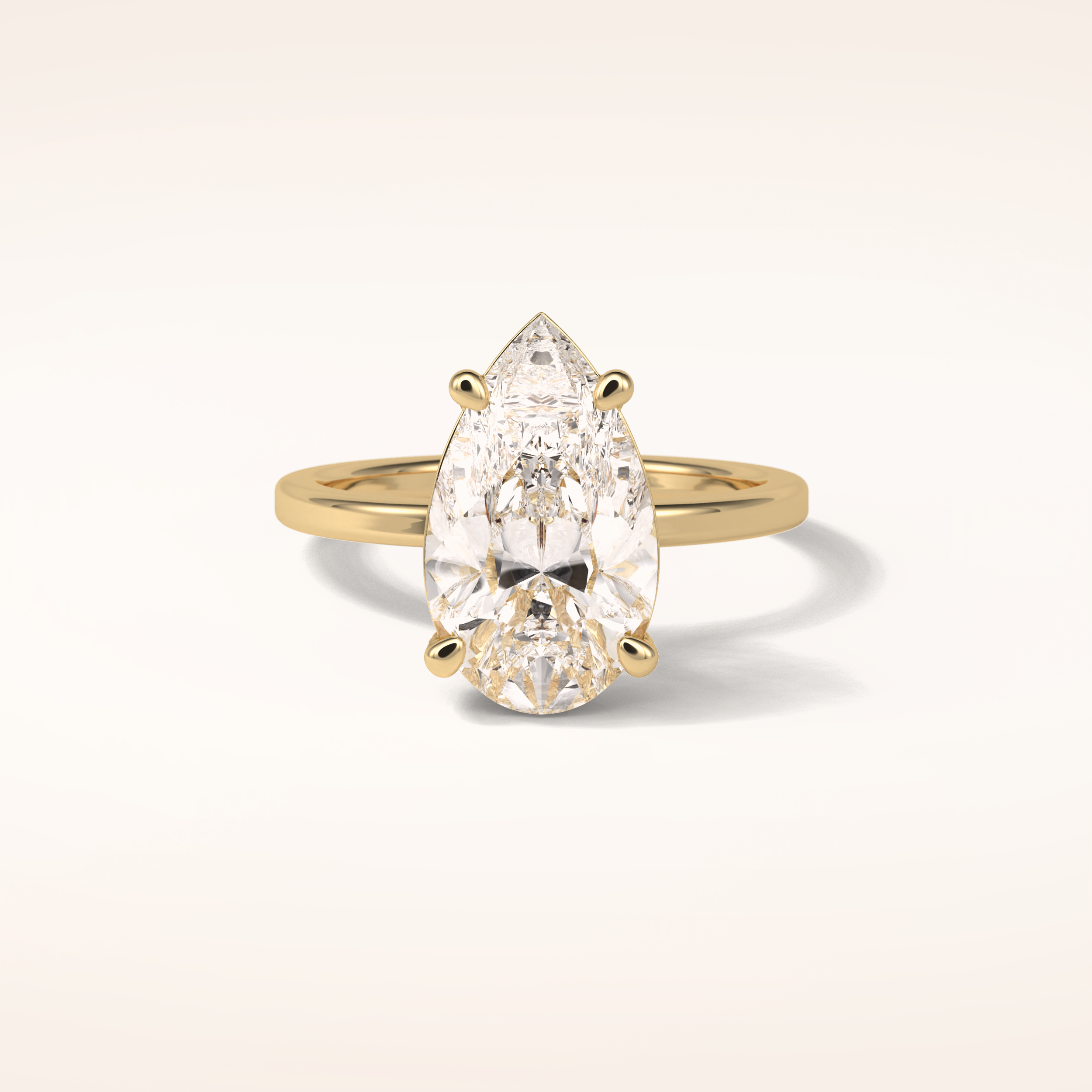 5.6 CT Pear Shaped Pave Moissanite Engagement Ring