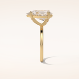 5.6 CT Pear Shaped Pave Moissanite Engagement Ring