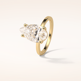 5.6 CT Pear Shaped Pave Moissanite Engagement Ring