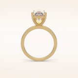 5.6 CT Pear Shaped Pave Moissanite Engagement Ring