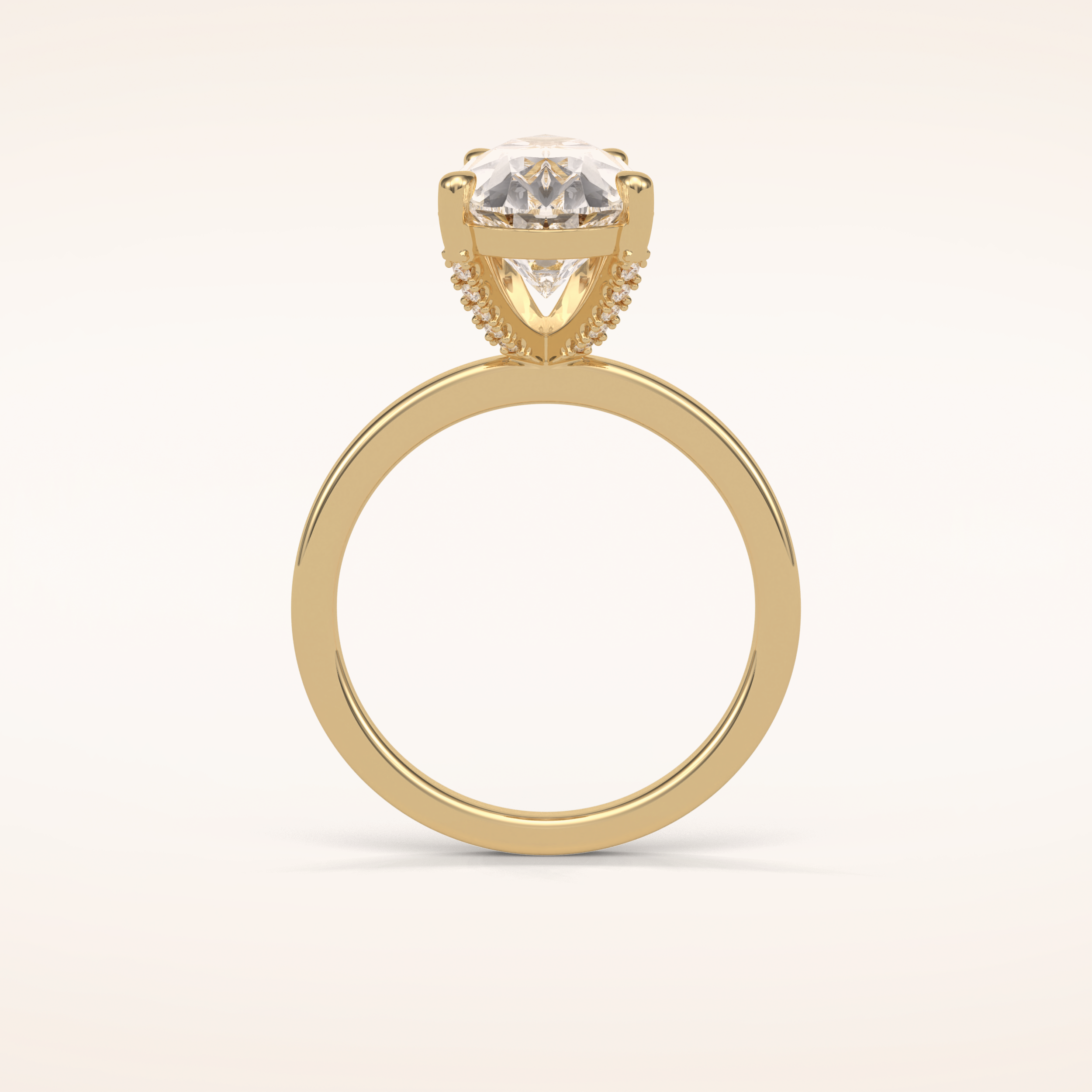 5.6 CT Pear Shaped Pave Moissanite Engagement Ring