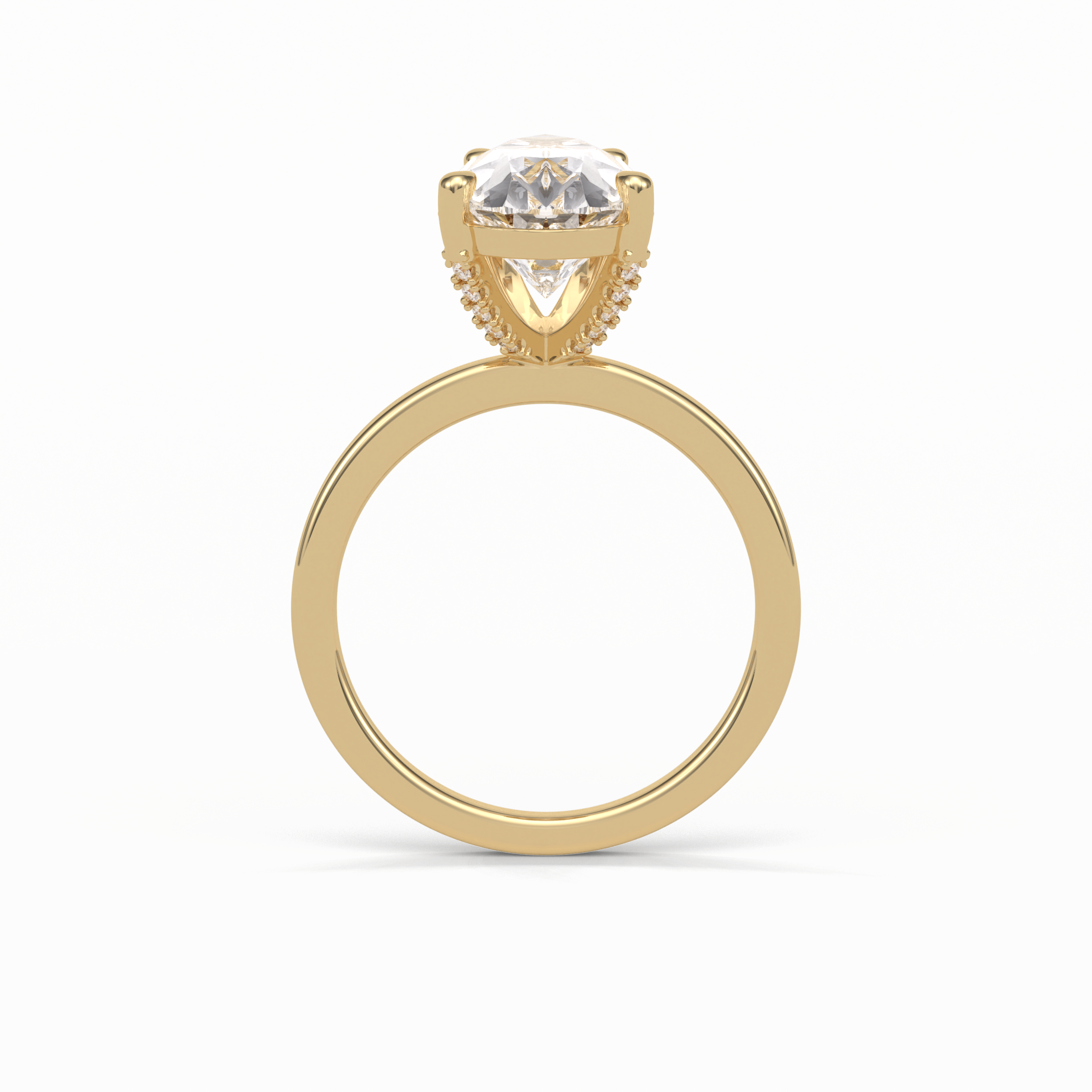 Pear Hidden Halo Lab Grown Diamond Engagement Ring