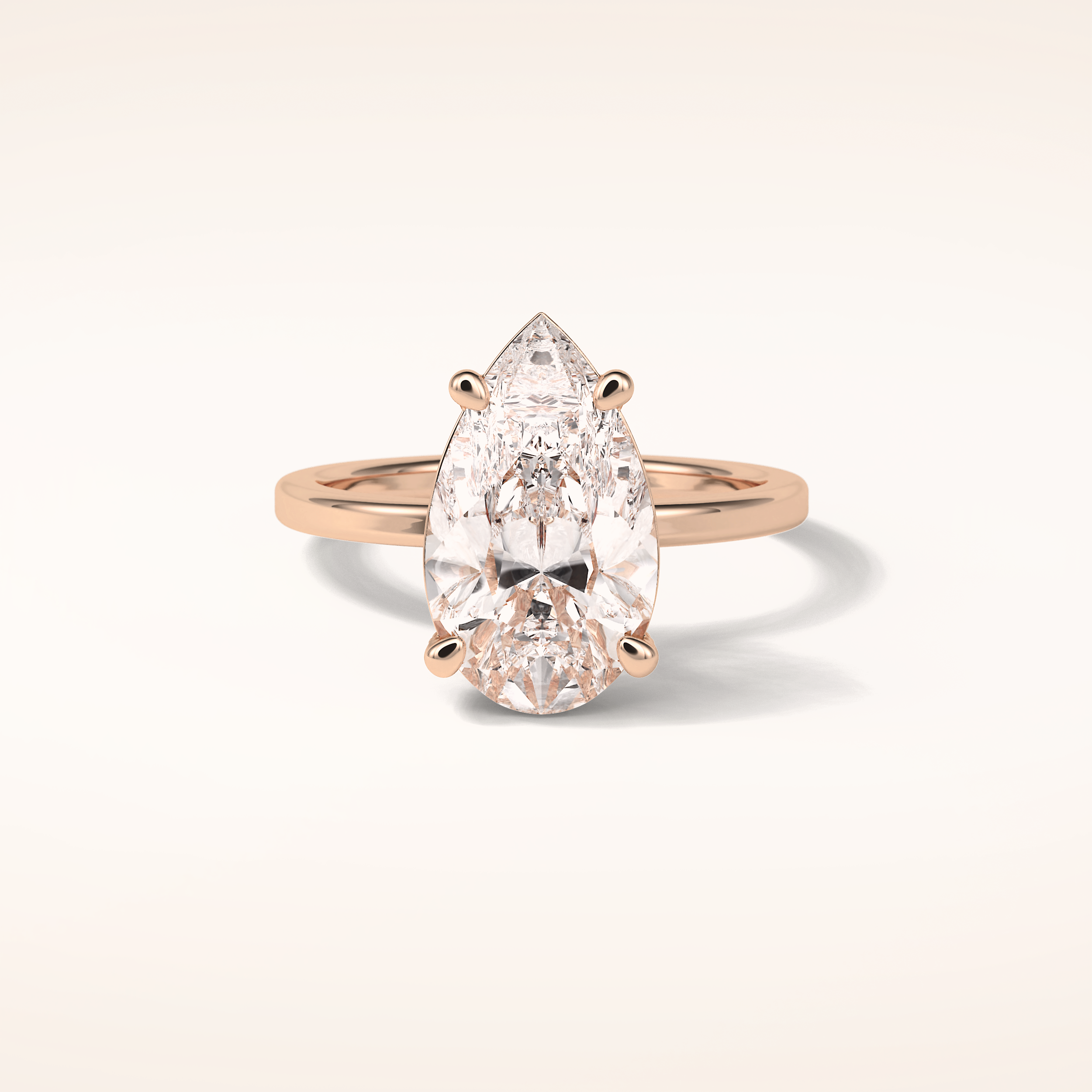 5.6 CT Pear Shaped Pave Moissanite Engagement Ring