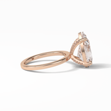 Pear Hidden Halo Lab Grown Diamond Engagement Ring