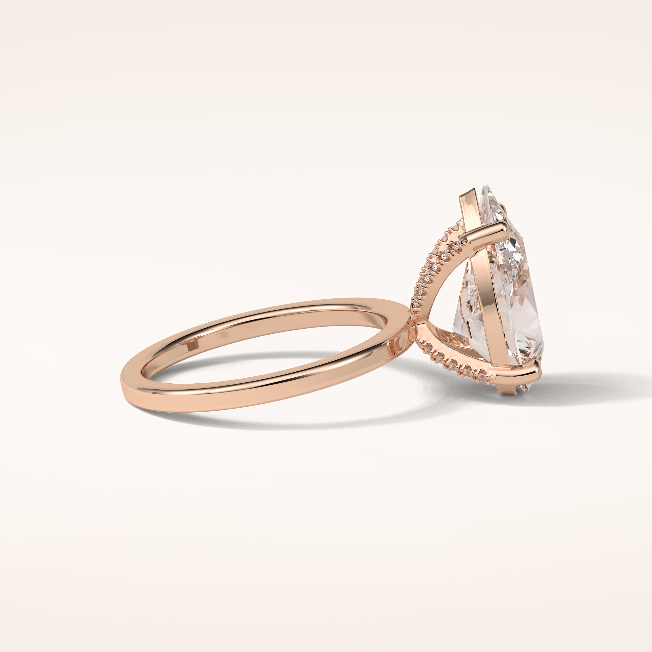 5.6 CT Pear Shaped Pave Moissanite Engagement Ring