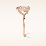 5.6 CT Pear Shaped Pave Moissanite Engagement Ring