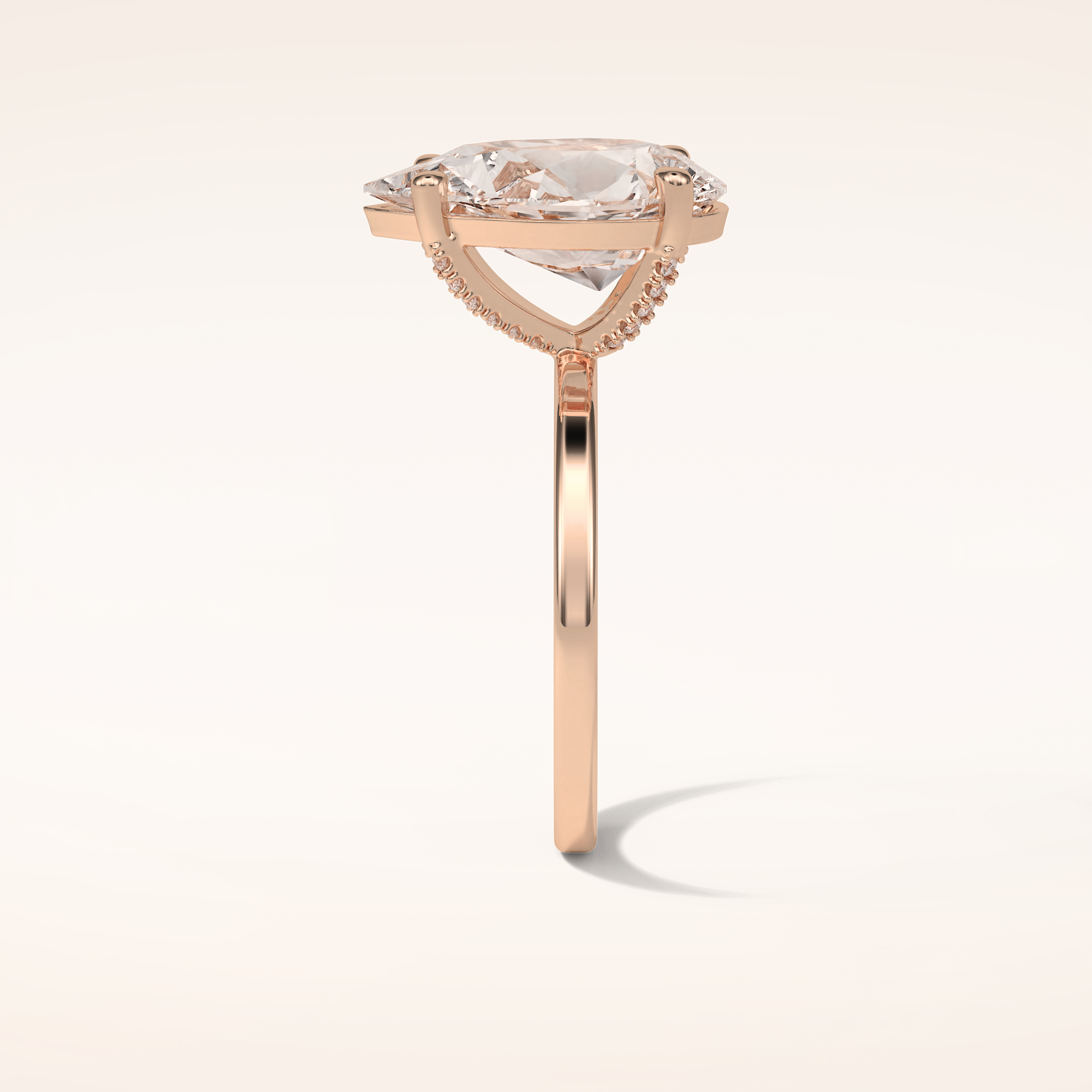 5.6 CT Pear Shaped Pave Moissanite Engagement Ring