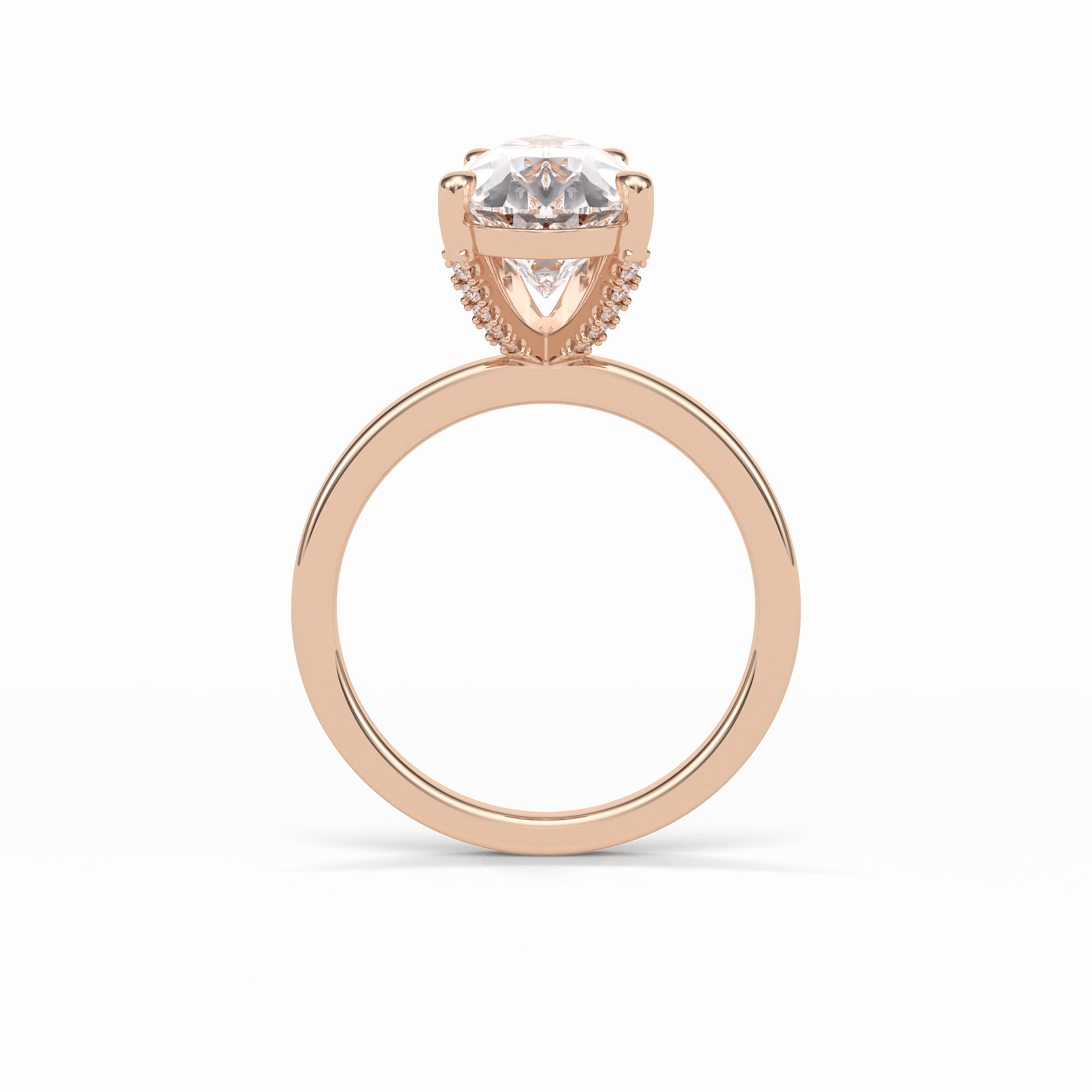 Pear Hidden Halo Lab Grown Diamond Engagement Ring
