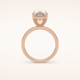 5.6 CT Pear Shaped Pave Moissanite Engagement Ring