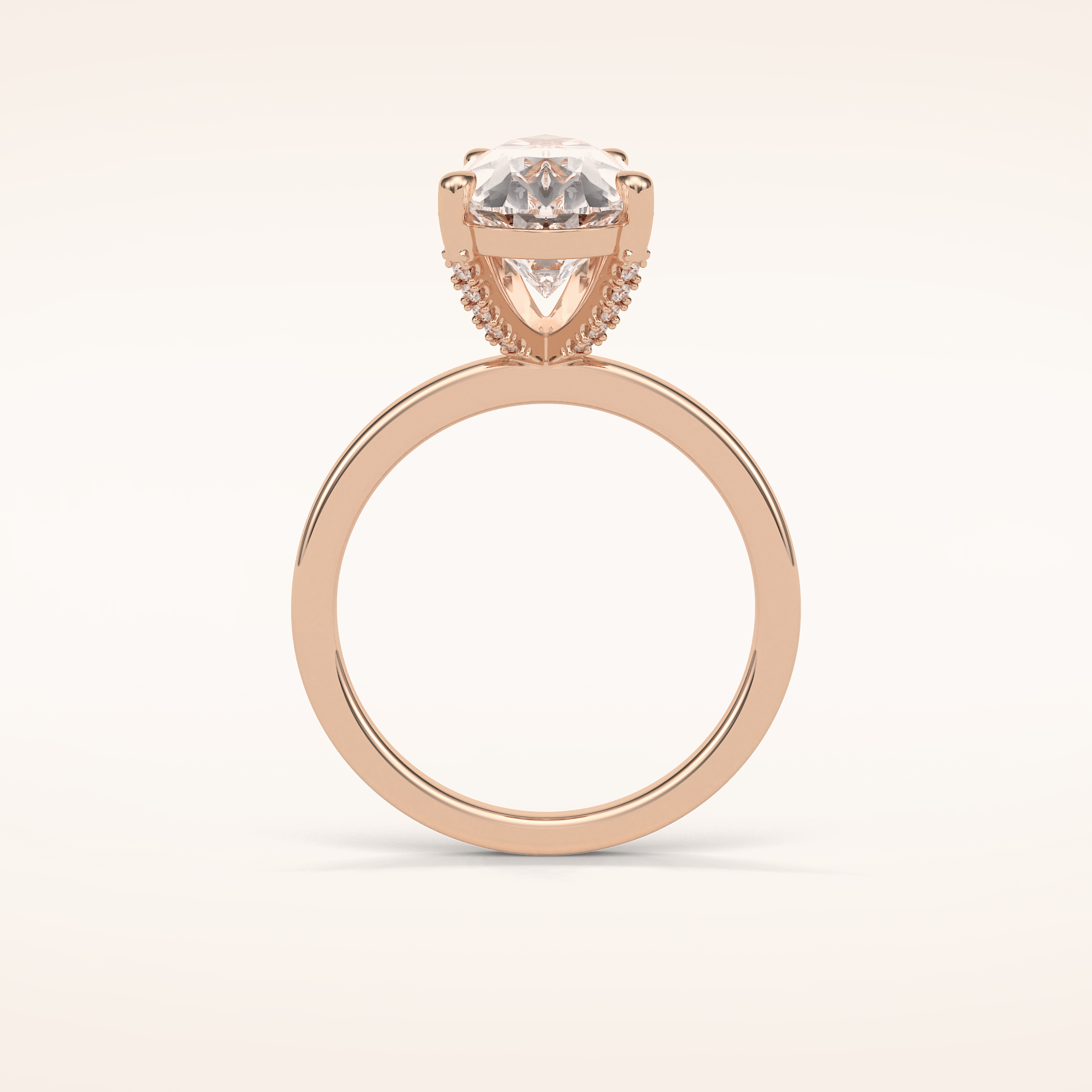 5.6 CT Pear Shaped Pave Moissanite Engagement Ring