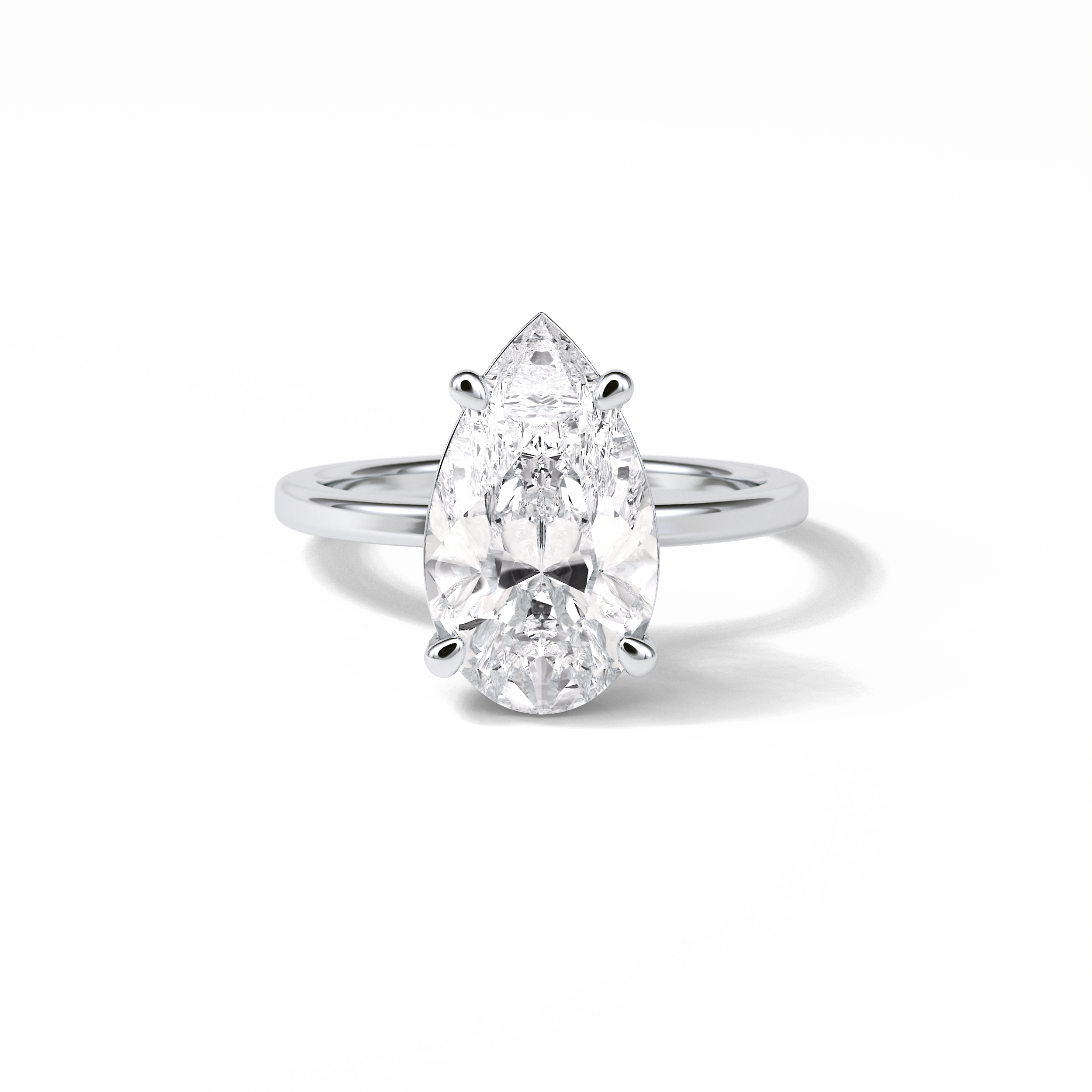 Pear Hidden Halo Lab Grown Diamond Engagement Ring