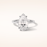 5.6 CT Pear Shaped Pave Moissanite Engagement Ring