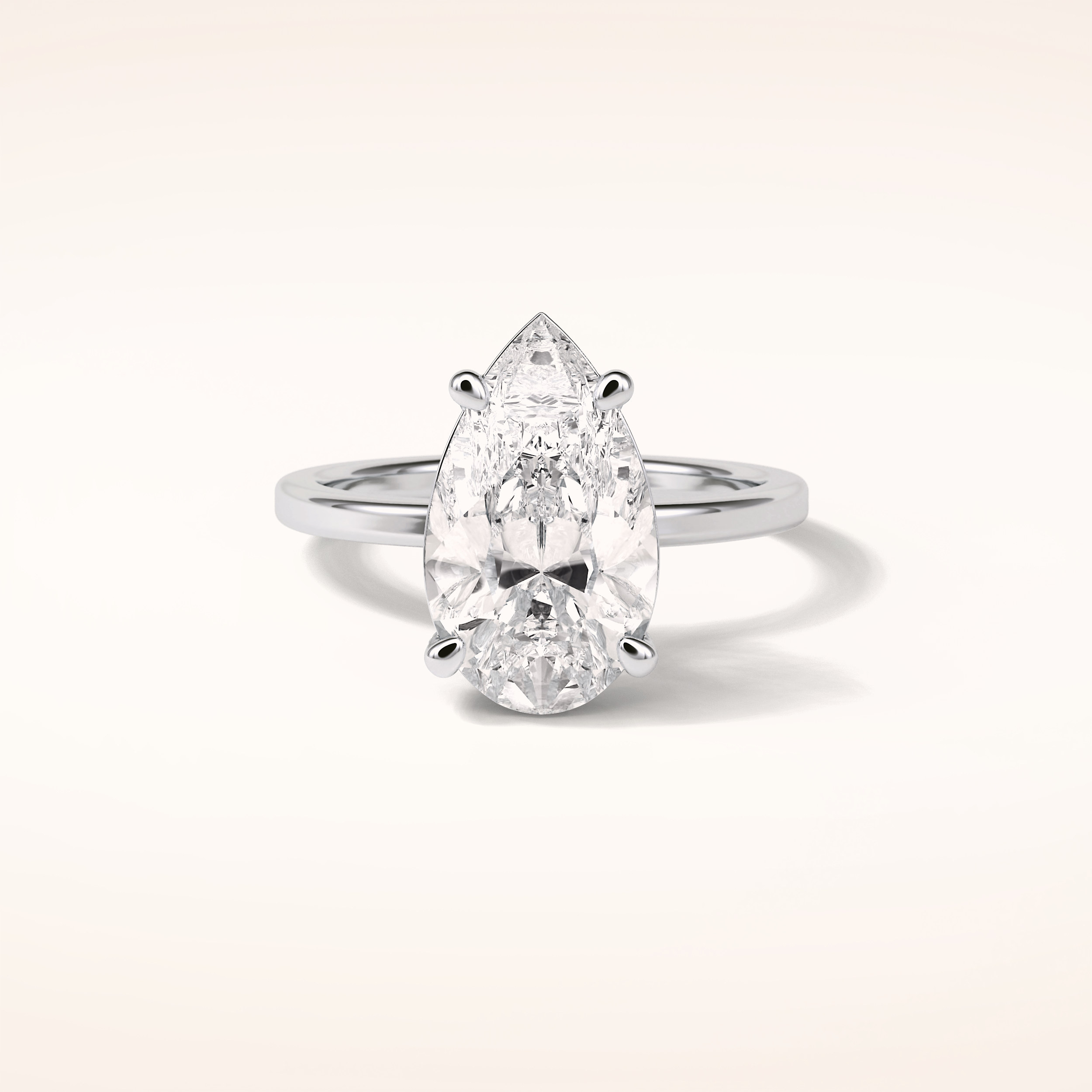 5.6 CT Pear Shaped Pave Moissanite Engagement Ring