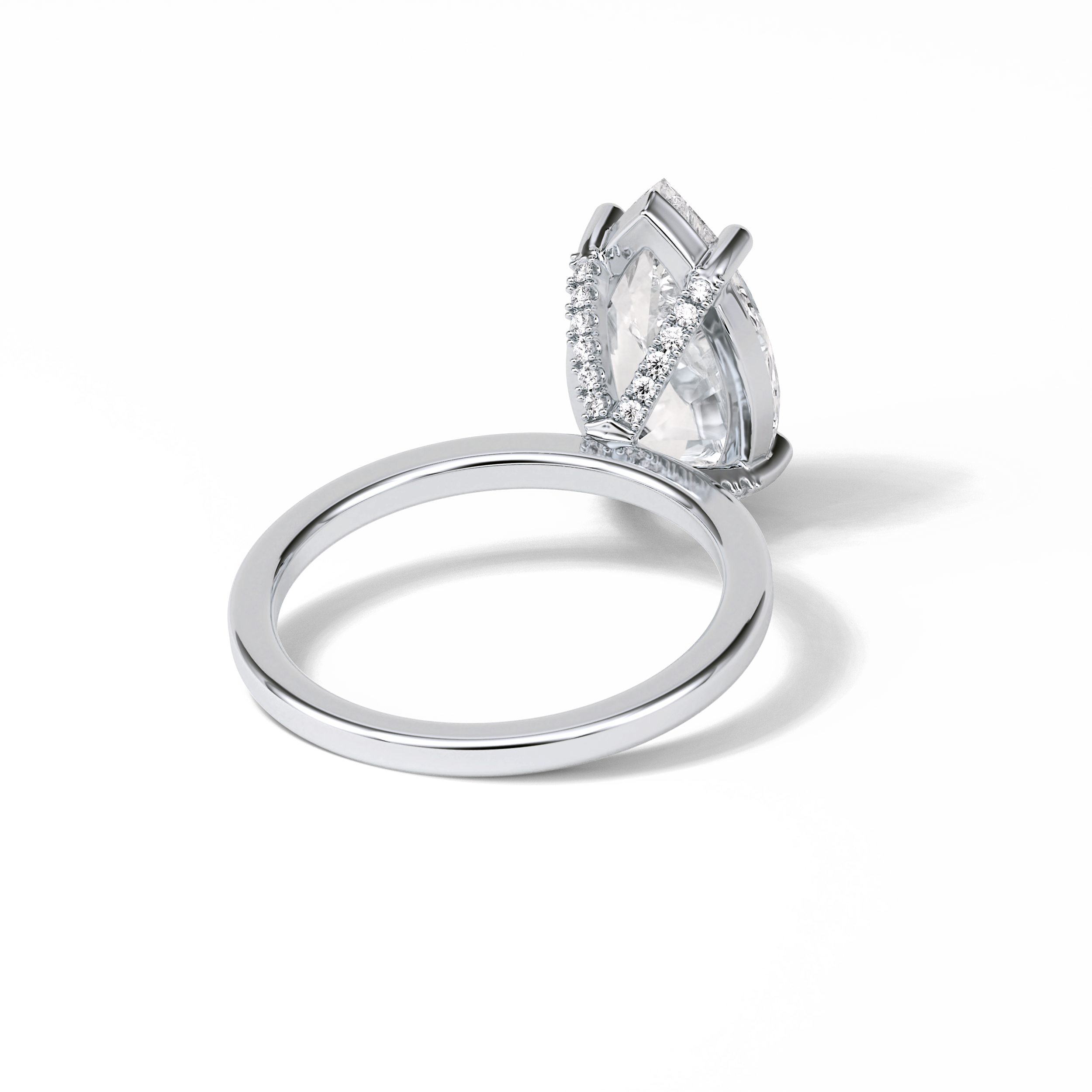Pear Hidden Halo Lab Grown Diamond Engagement Ring