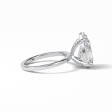 Pear Hidden Halo Lab Grown Diamond Engagement Ring