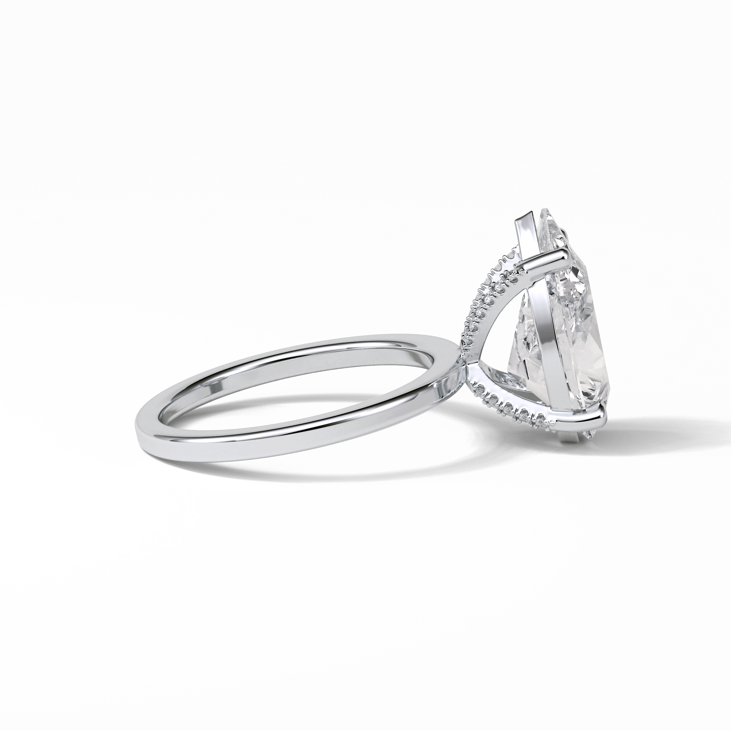 Pear Hidden Halo Lab Grown Diamond Engagement Ring