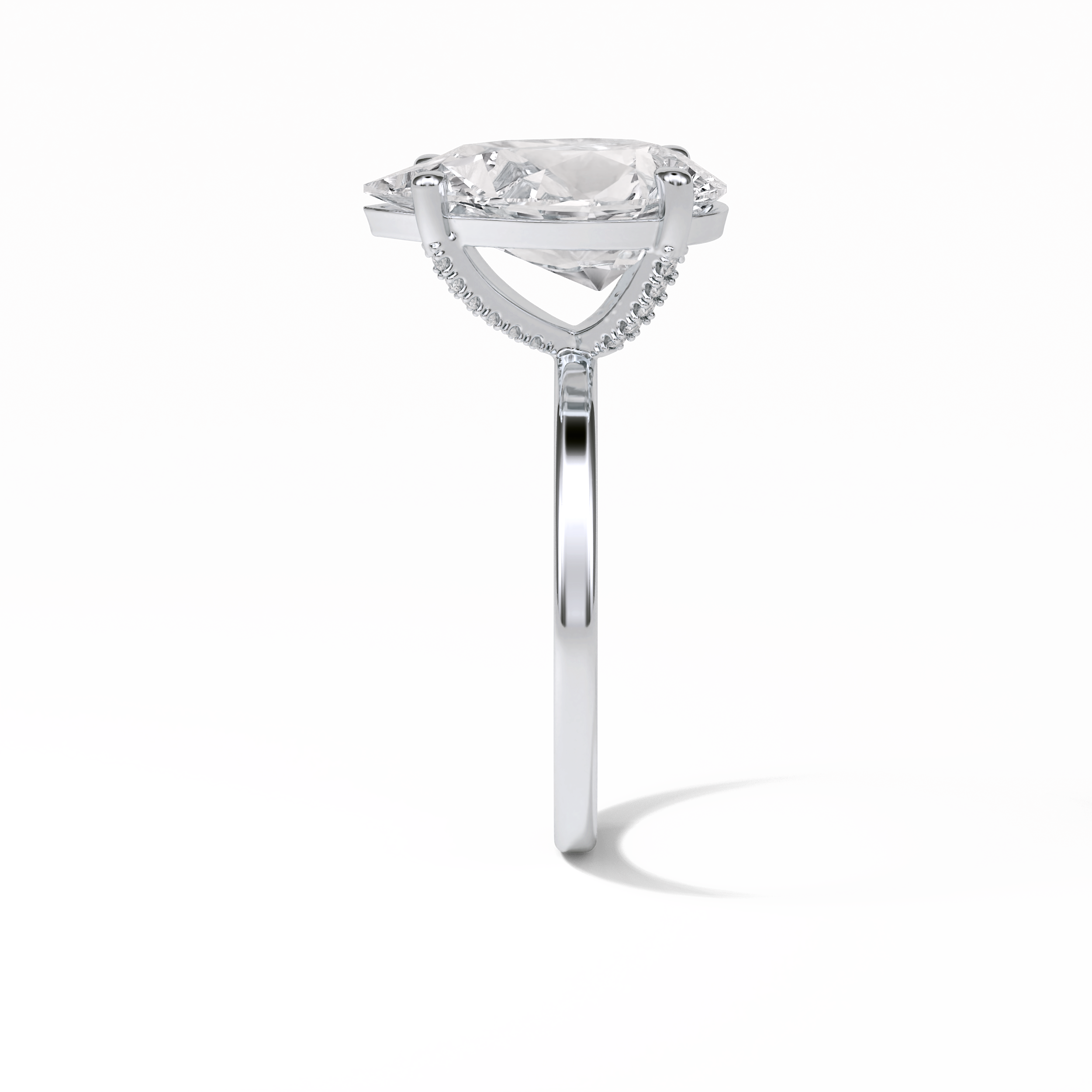 Pear Hidden Halo Lab Grown Diamond Engagement Ring