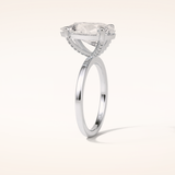 5.6 CT Pear Shaped Pave Moissanite Engagement Ring