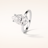 5.6 CT Pear Shaped Pave Moissanite Engagement Ring