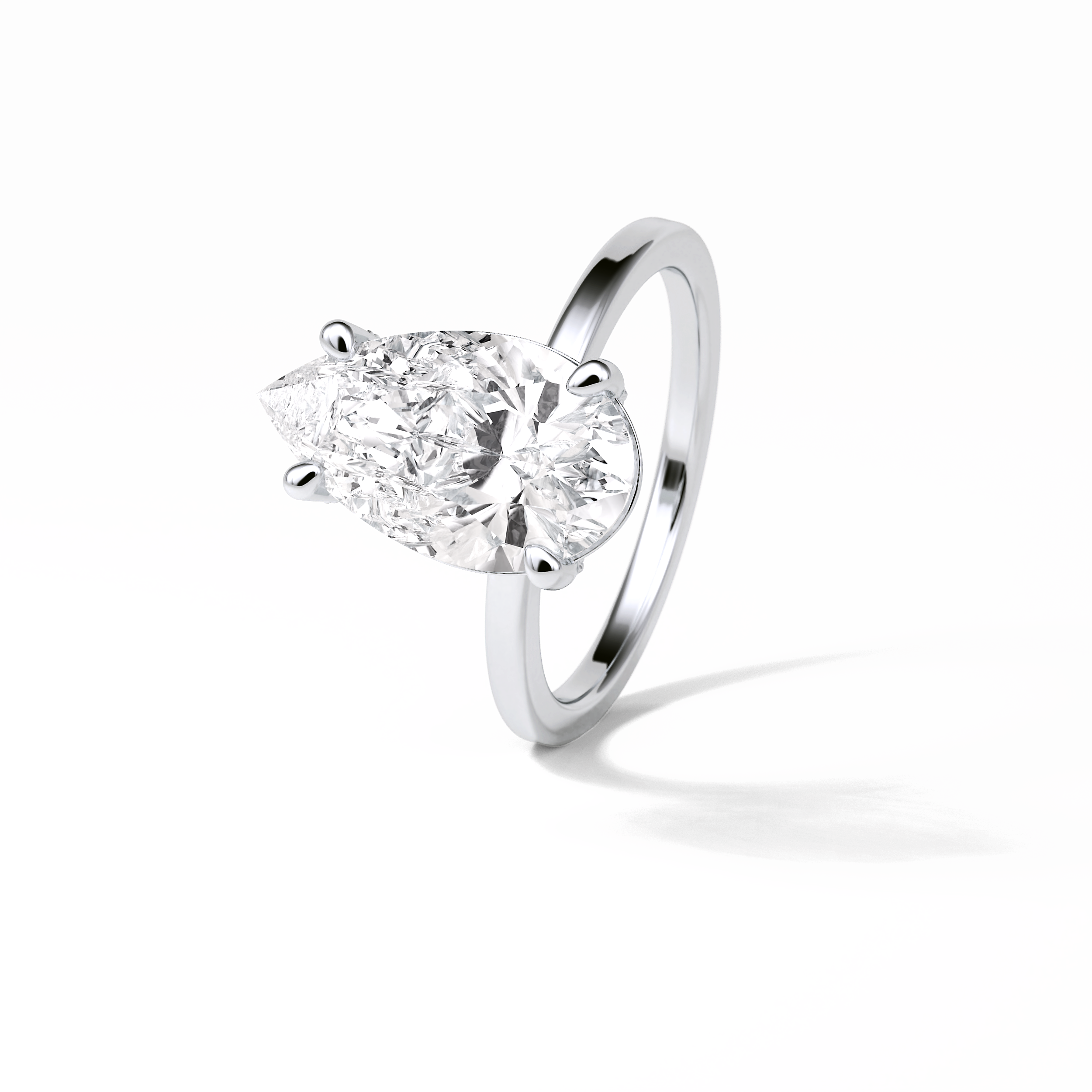 Pear Hidden Halo Lab Grown Diamond Engagement Ring